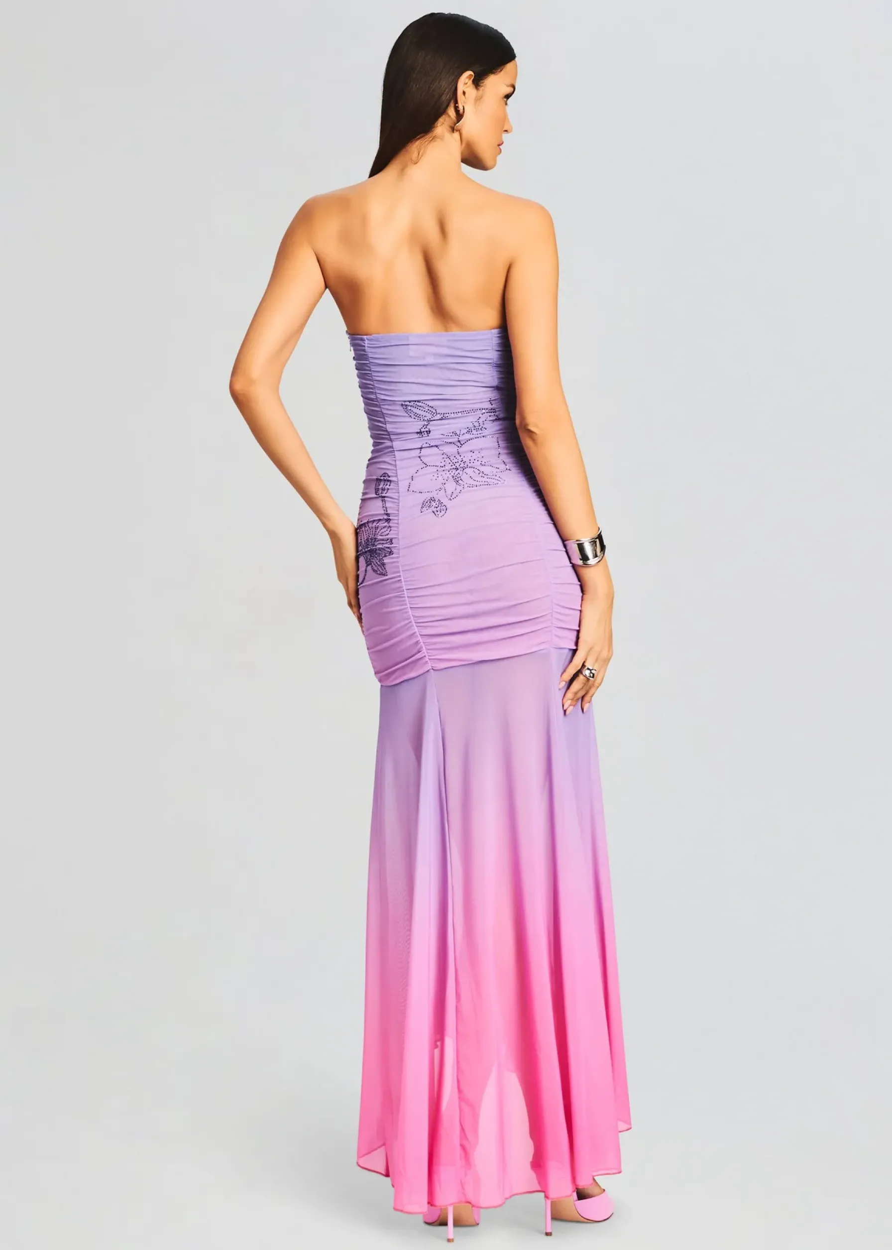 Retrofete Blake Long Dress Pink and Purple Cheap