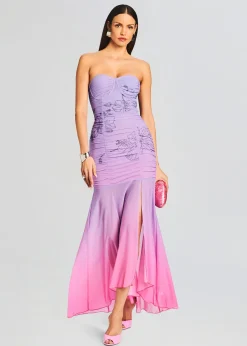 Retrofete Blake Long Dress Pink and Purple Cheap