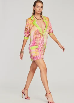 Retrofete Blake Silk Blazer Tropical Palm Best