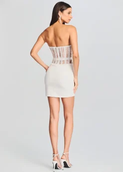 Retrofete Blythe Embellished Dress White New