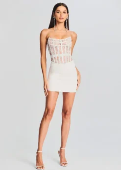Retrofete Blythe Embellished Dress White New