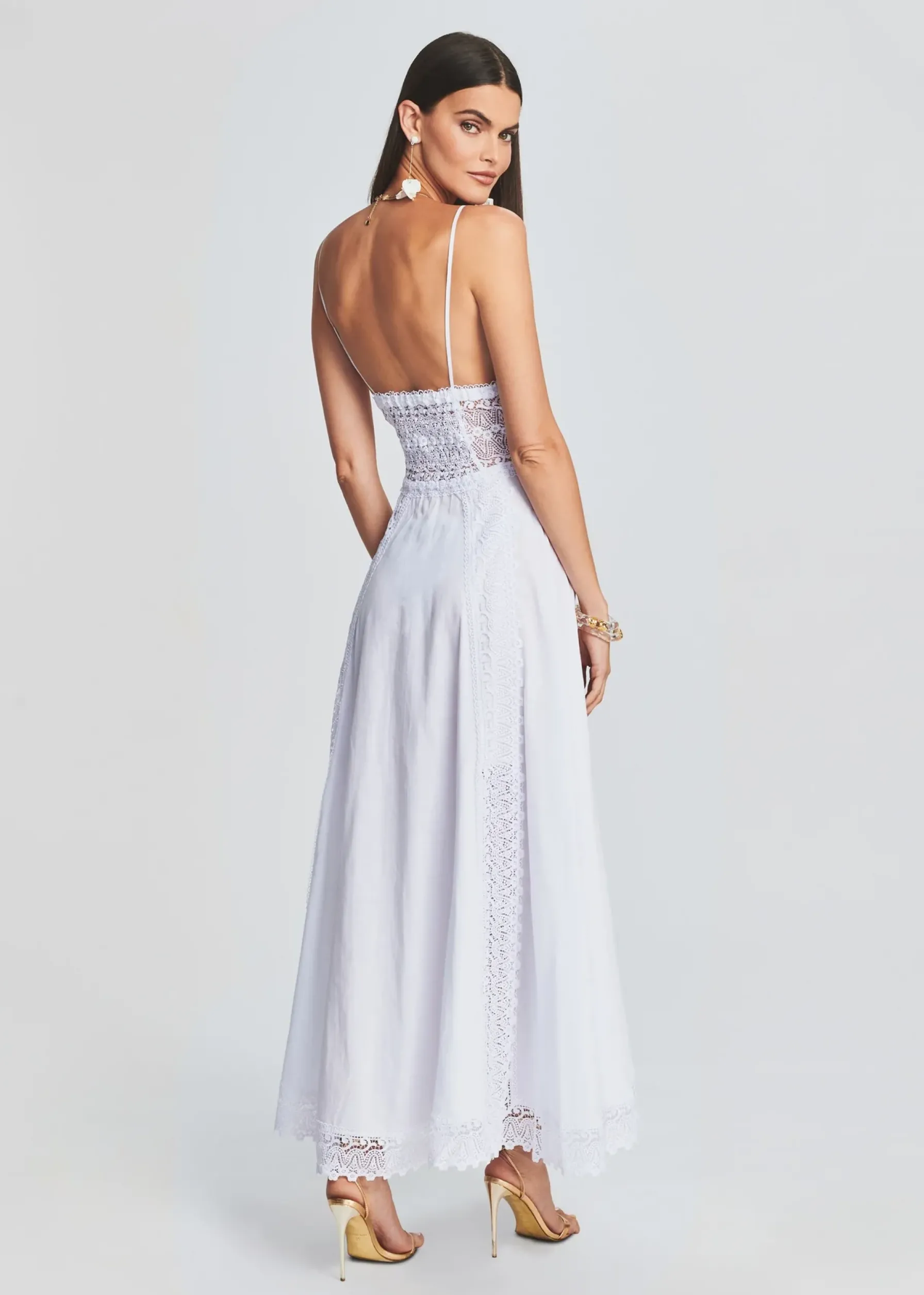 Retrofete Brenda Long Dress White Hot