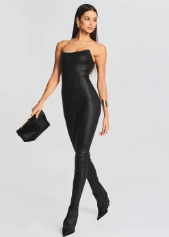 Retrofete Brinley Coated Denim Jumpsuit Coated Black Outlet