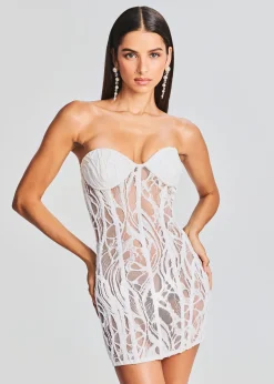Retrofete Bryson Embellished Lace Dress White Outlet