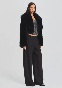 Retrofete Cadence Faux Fur Coat Black Flash Sale