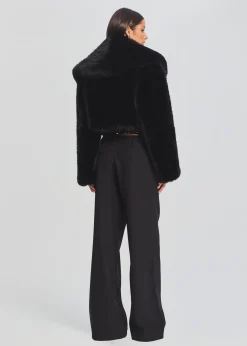 Retrofete Cadence Faux Fur Coat Black Flash Sale