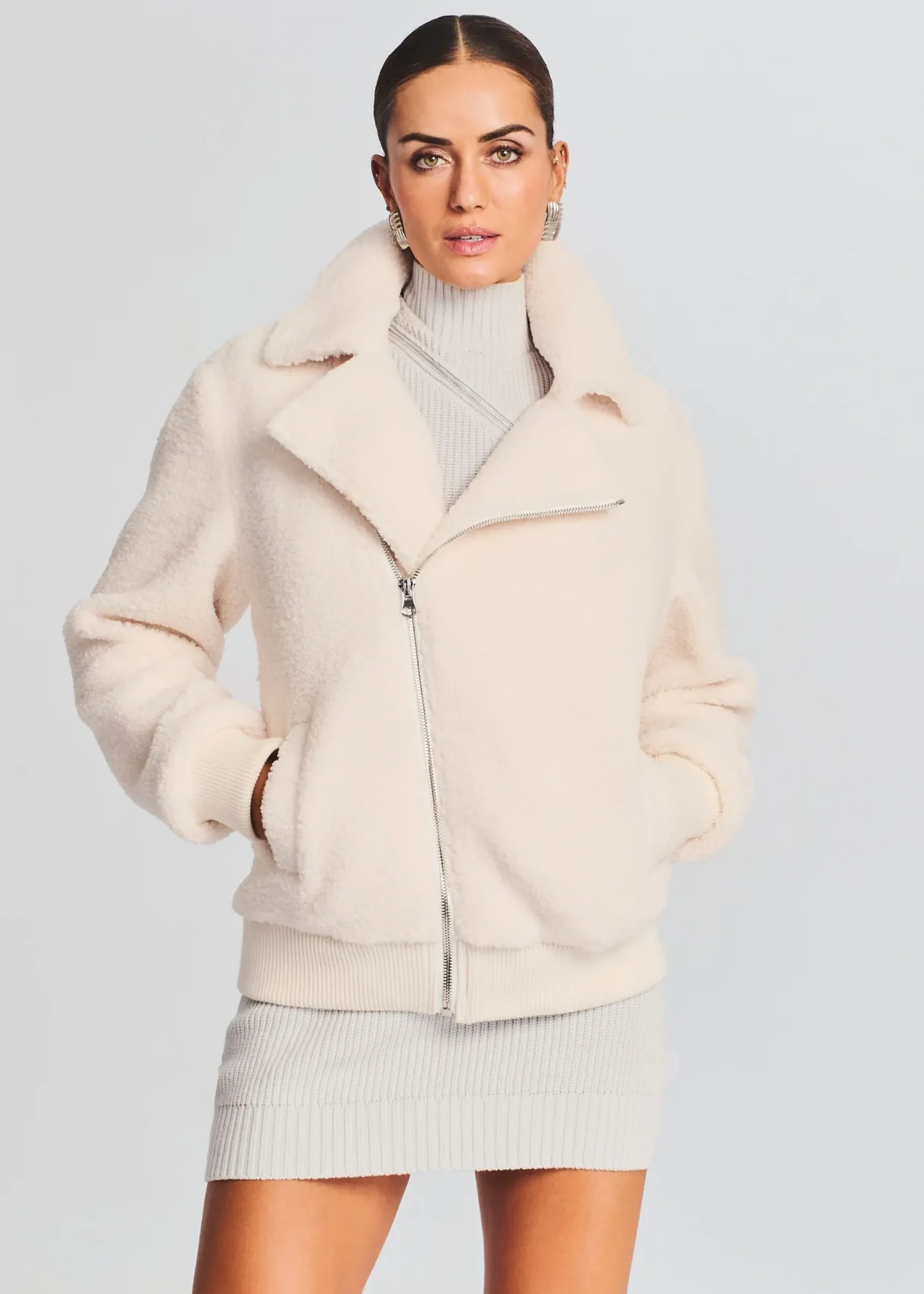 Retrofete Caleb Teddy Jacket Cream Outlet
