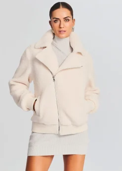 Retrofete Caleb Teddy Jacket Cream Flash Sale