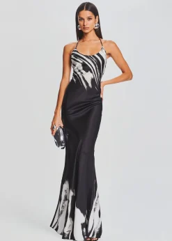 Retrofete Cami Silk Dress Zebra Ink Ombre Outlet