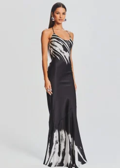 Retrofete Cami Silk Dress Zebra Ink Ombre Outlet