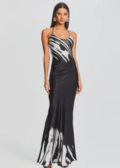 Retrofete Cami Silk Dress Zebra Ink Ombre Outlet