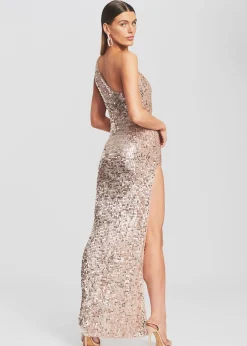 Retrofete Candice Sequin Crochet Dress Rose Gold Fashion