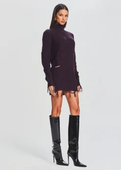 Retrofete Capala Sweater Dress Eggplant Cheap
