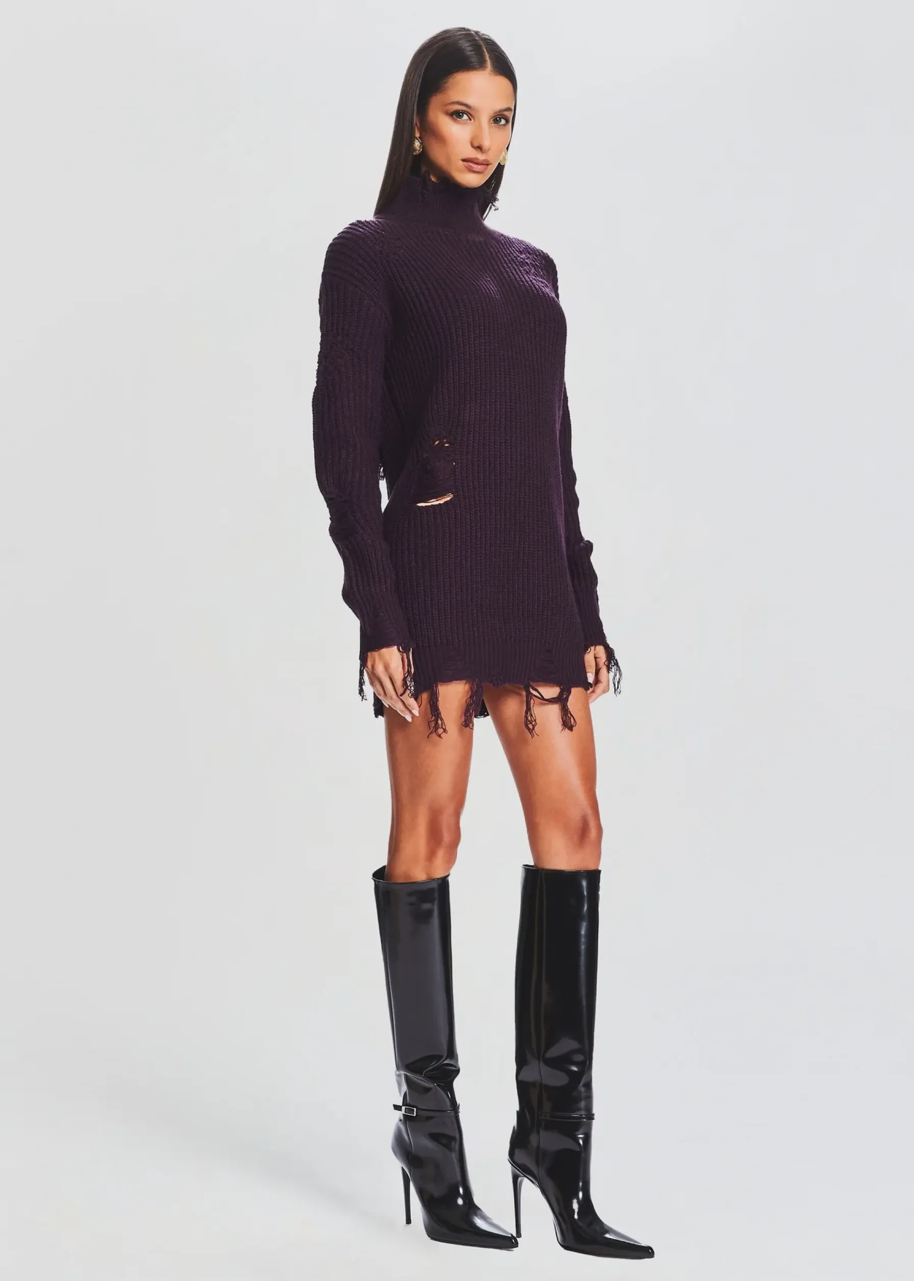 Retrofete Capala Sweater Dress Eggplant Cheap