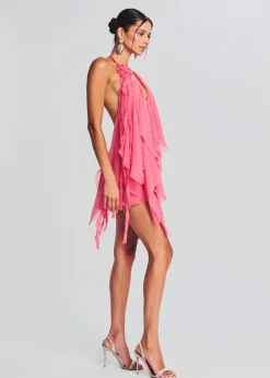 Retrofete Caspian Silk Chiffon Dress Sakura Best