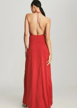 Retrofete Ceres Embellished Silk Dress Red Fashion