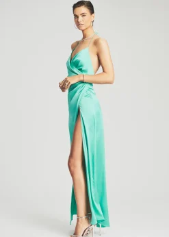 Retrofete Ceres Silk Dress Turquoise Best
