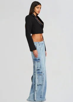 Retrofete Cerise Cargo Denim Skirt Vintage Celeste Fashion