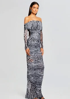 Retrofete Chanda Gown Grey Ocelot Fashion