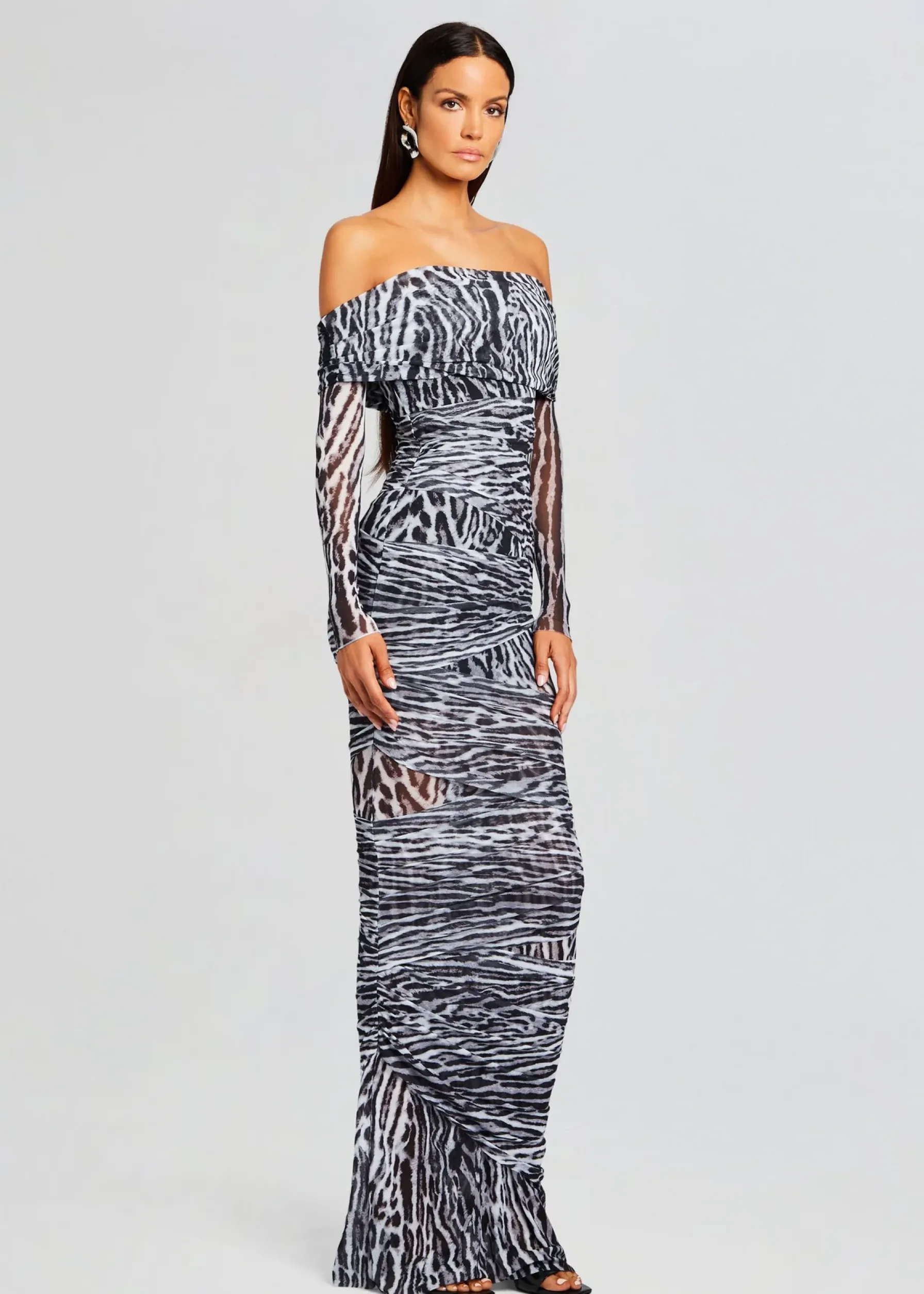Retrofete Chanda Gown Grey Ocelot Best Sale