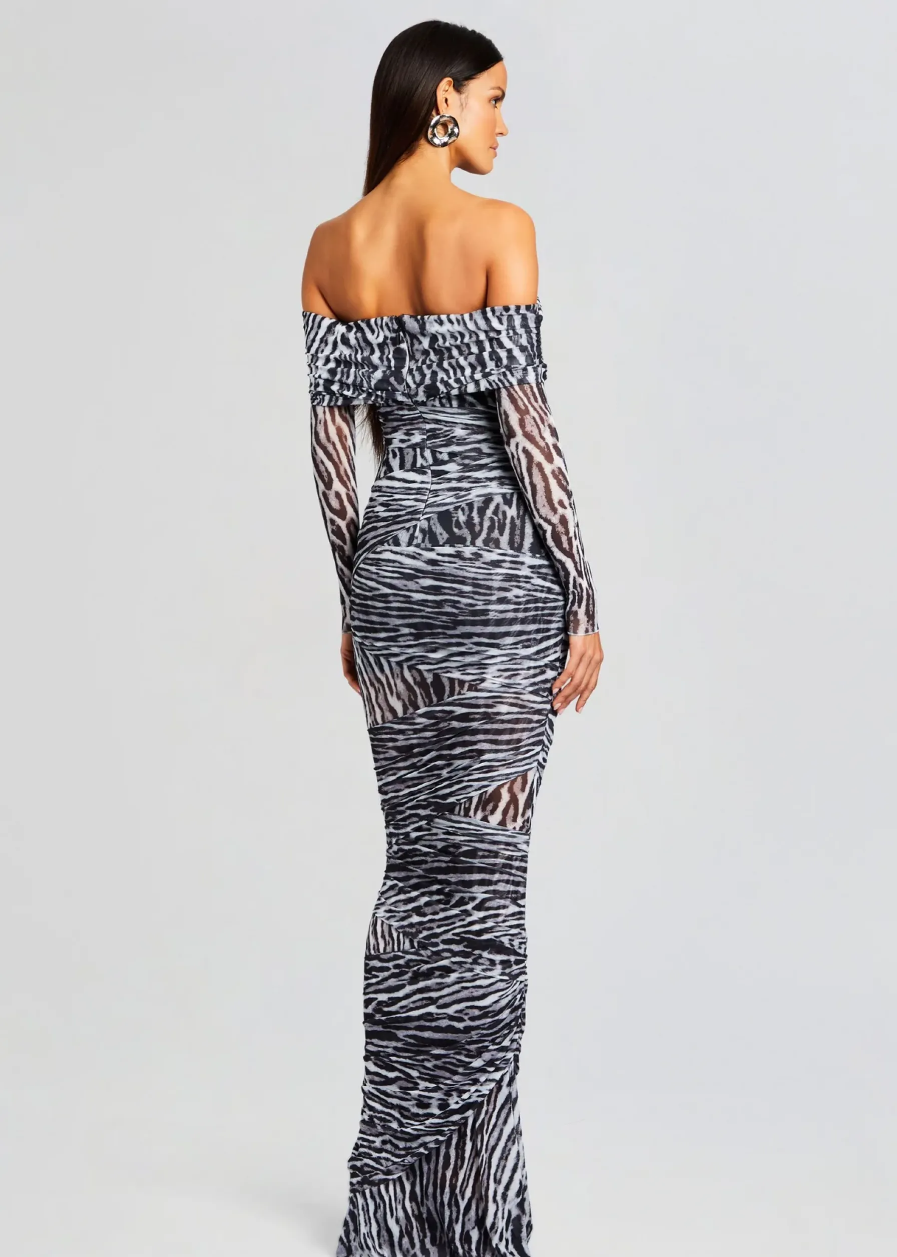 Retrofete Chanda Gown Grey Ocelot Best Sale