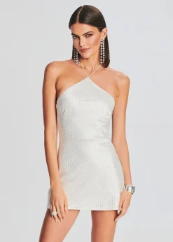Retrofete Charmaine Dress White/Silver New