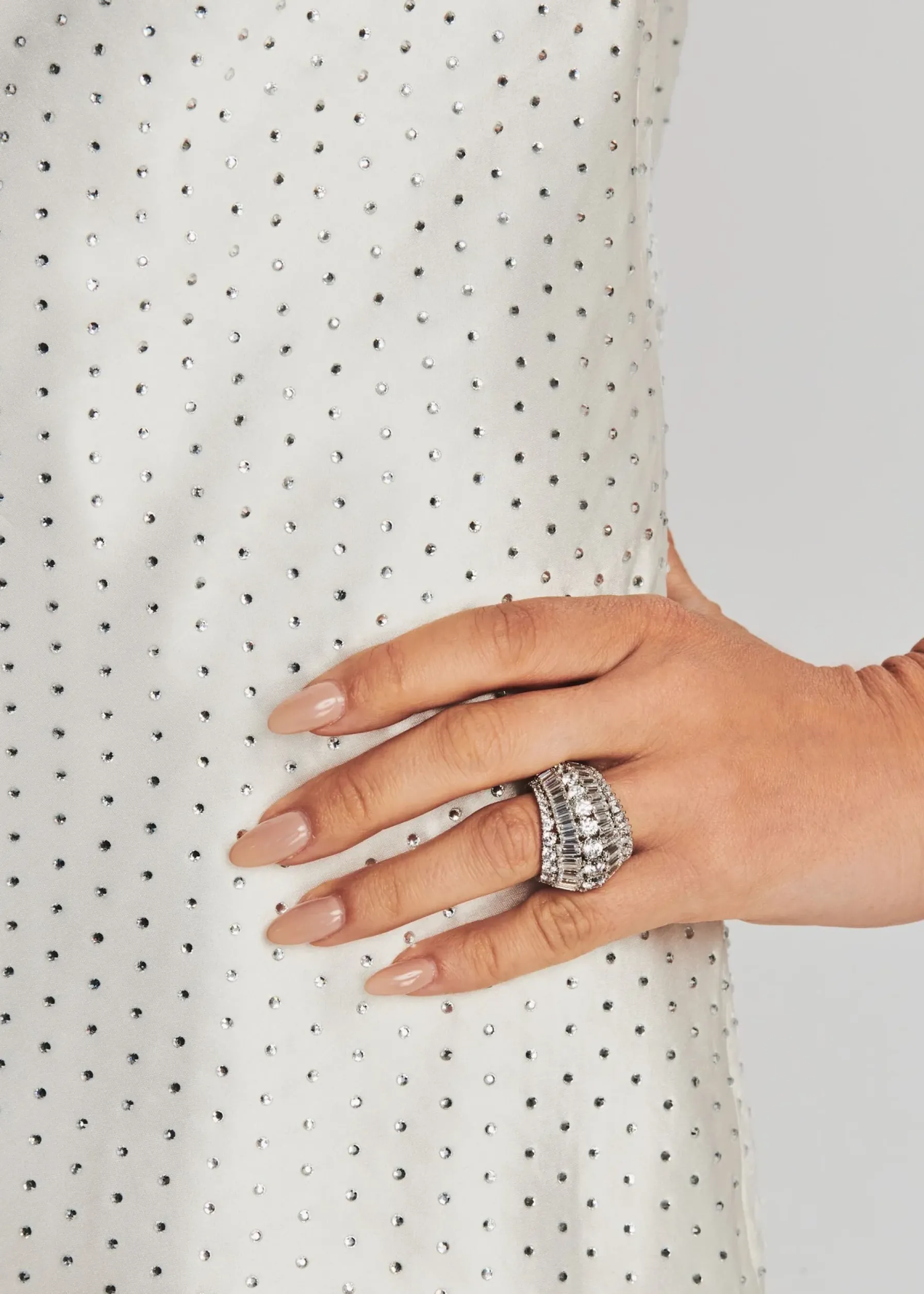 Retrofete Charmaine Dress White/Silver Clearance