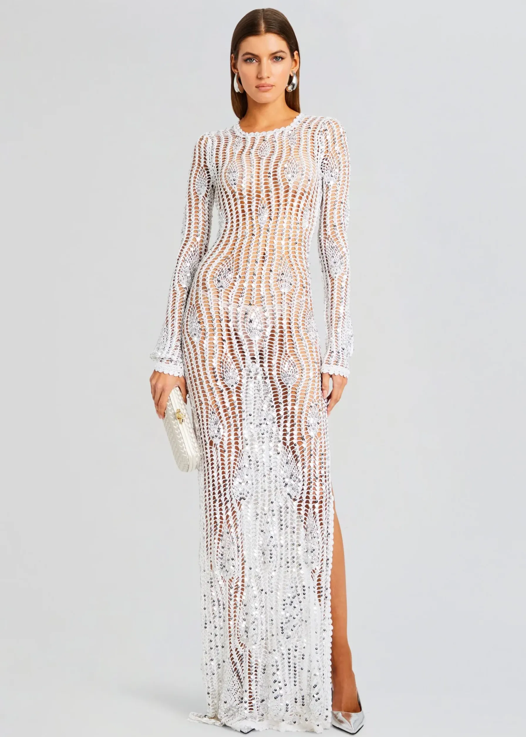 Retrofete Cherri Sequin Crochet Dress White Outlet