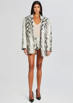 Retrofete Chloe Leather Blazer Neutral Snake Sale