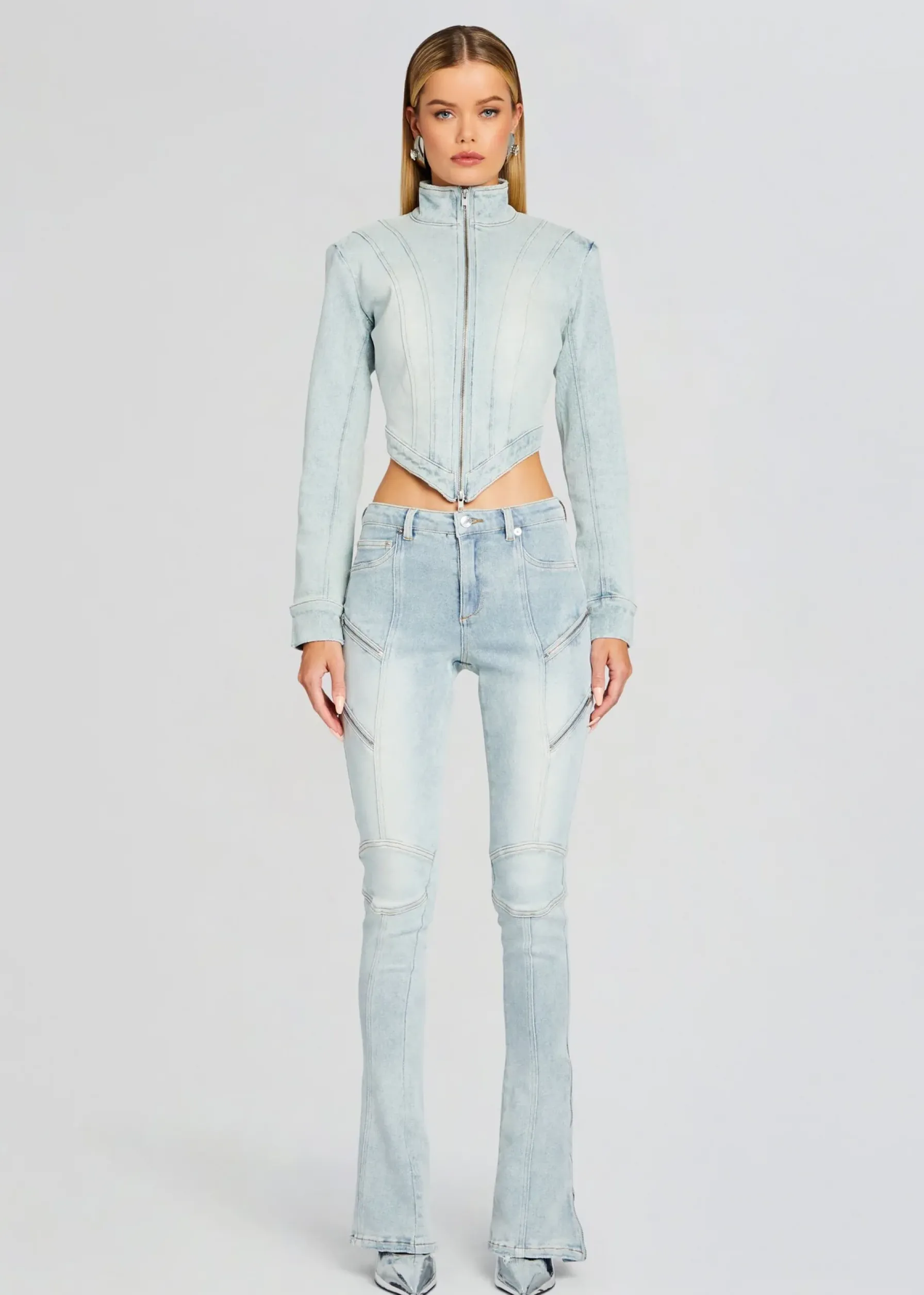 Retrofete Chrissy Denim Jacket Skylight Sale