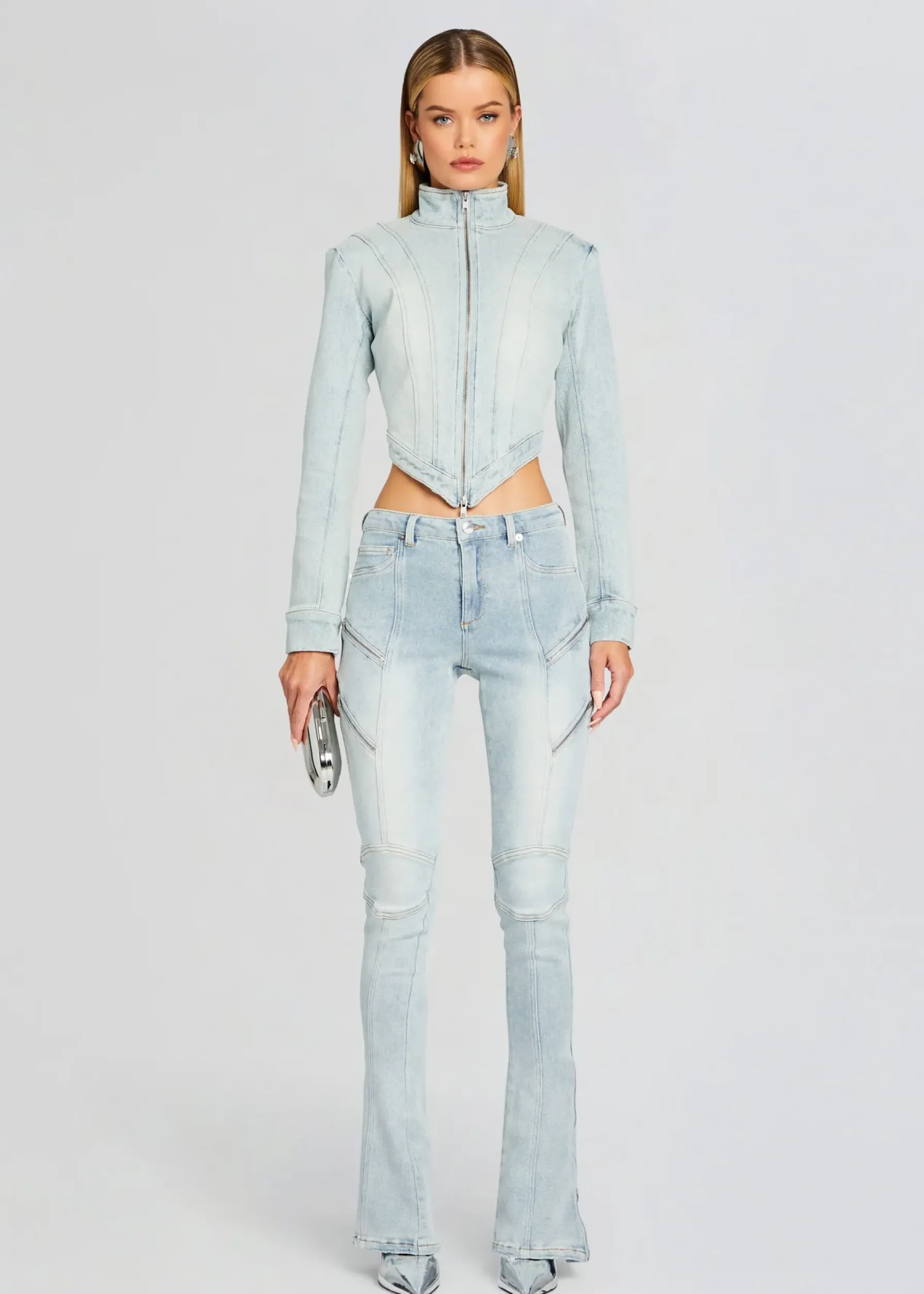 Retrofete Chrissy Denim Jacket Skylight Sale