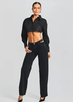 Retrofete Christy Straight Leg Jean Stone Black Cheap