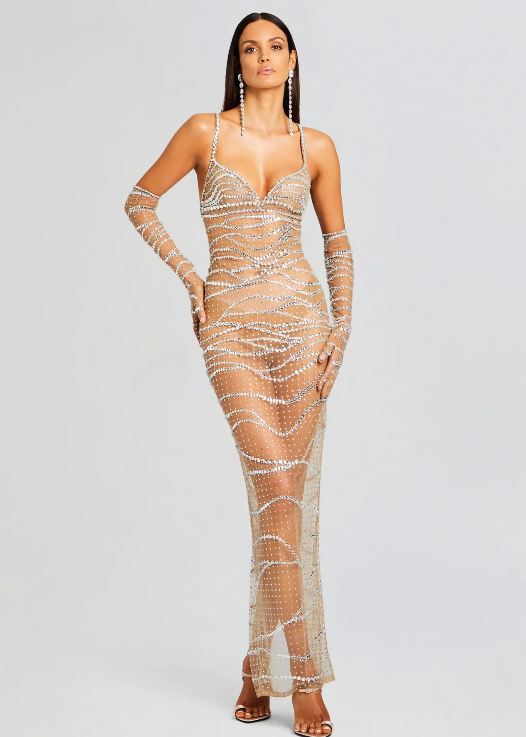 Retrofete Citrine Embellished Dress Tannin/Silver Flash Sale