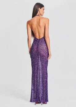 Retrofete Clarisse Sequin Dress Amethyst Fashion