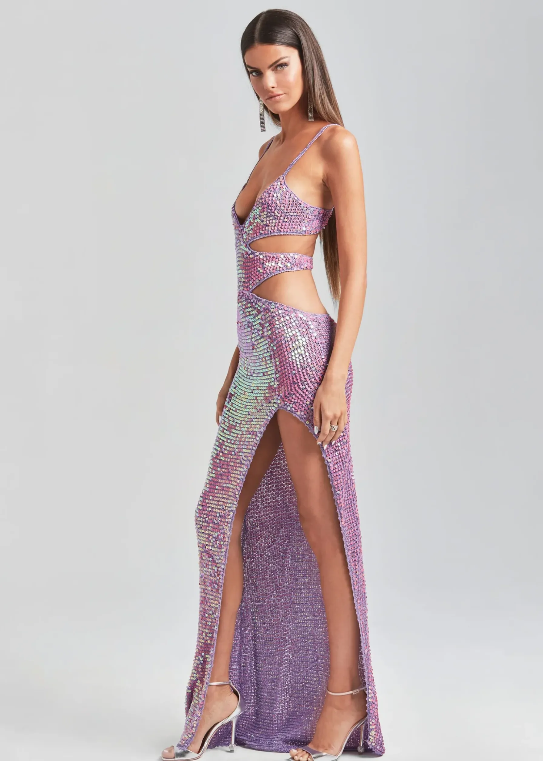 Retrofete Coco Crochet Dress Iridescent Lilac/Pink New
