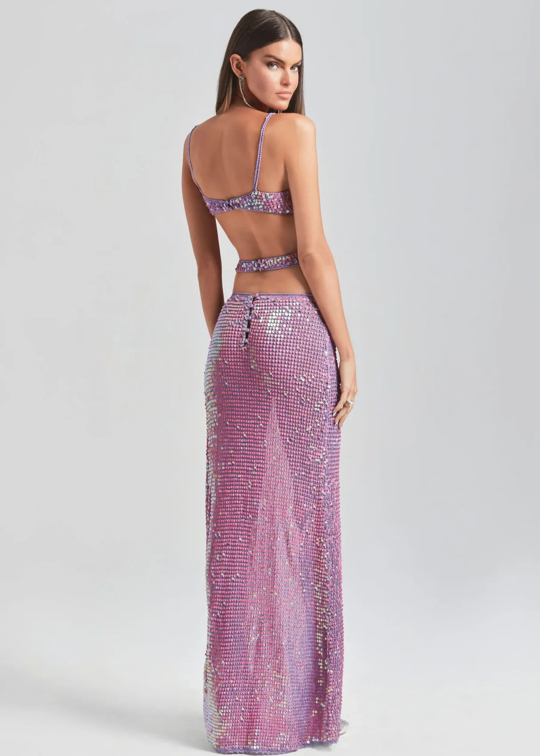Retrofete Coco Crochet Dress Iridescent Lilac/Pink Flash Sale
