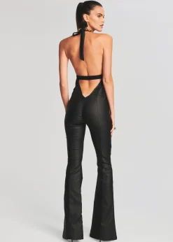 Retrofete Cynthia Coated Denim Jumpsuit Coated Black Fashion