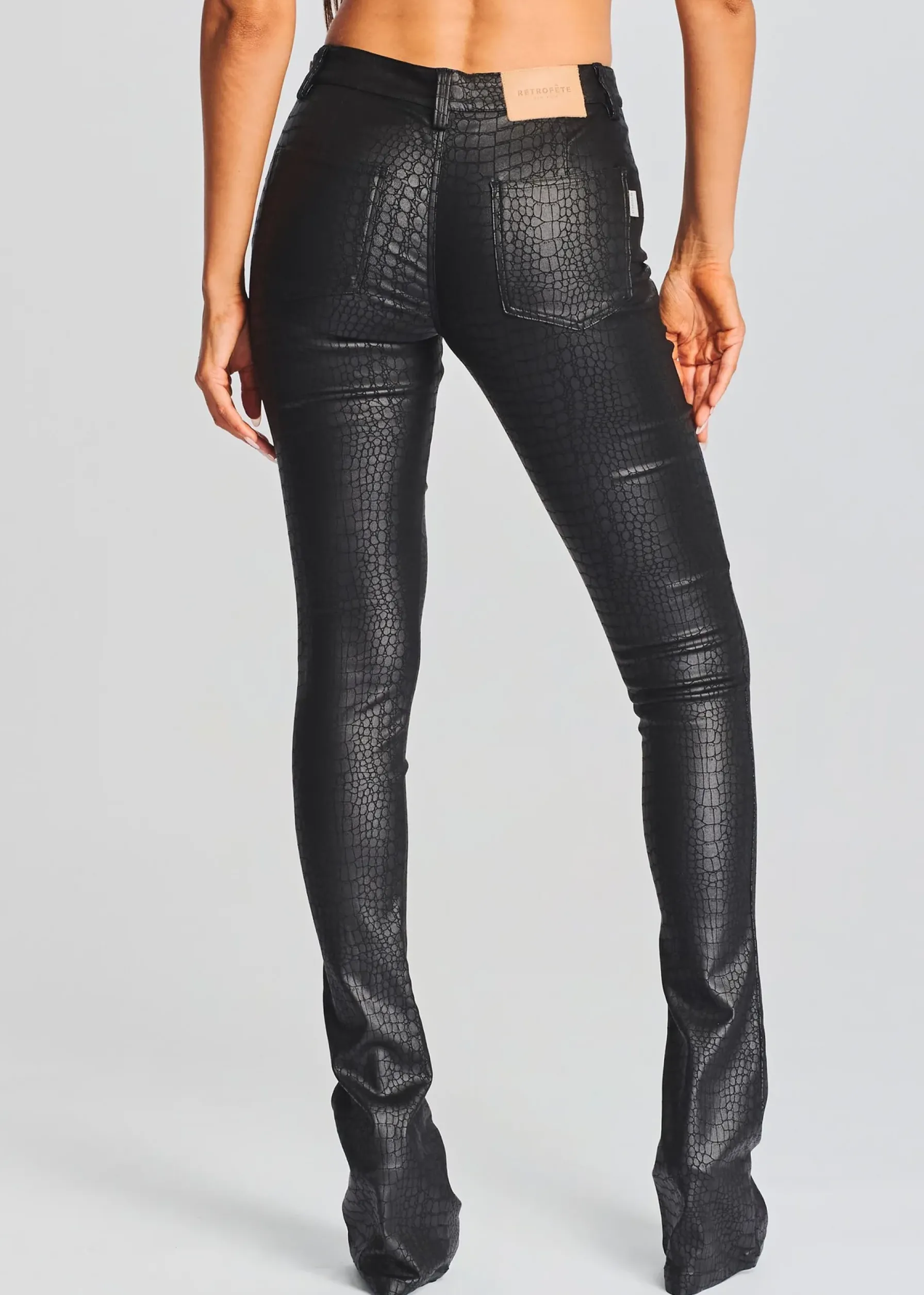 Retrofete Danica Coated Denim Pant Gator Clearance