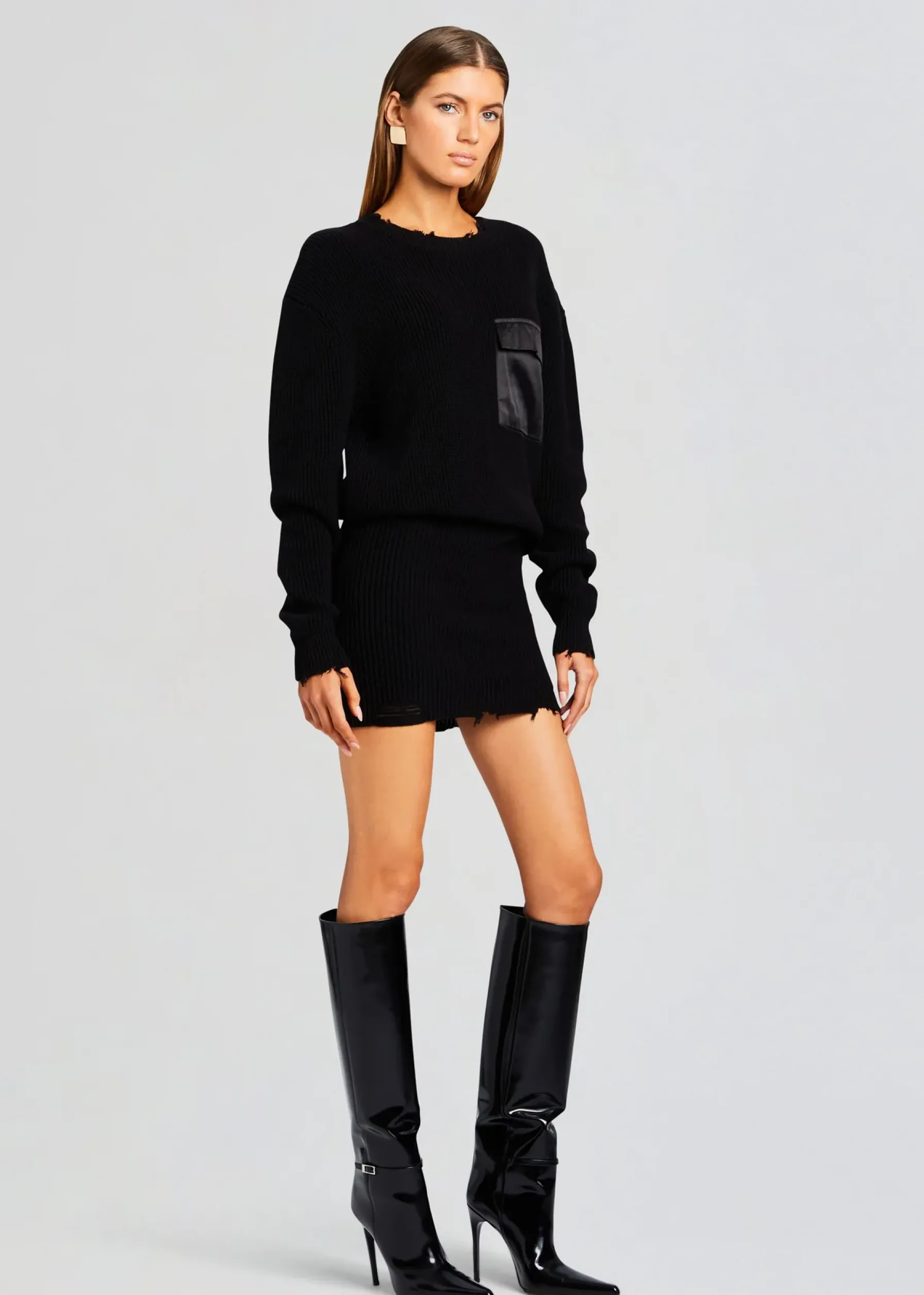 Retrofete Daniella Sweater Dress Black Cheap