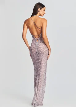 Retrofete Dante Sequin Dress Mink Grey Hot
