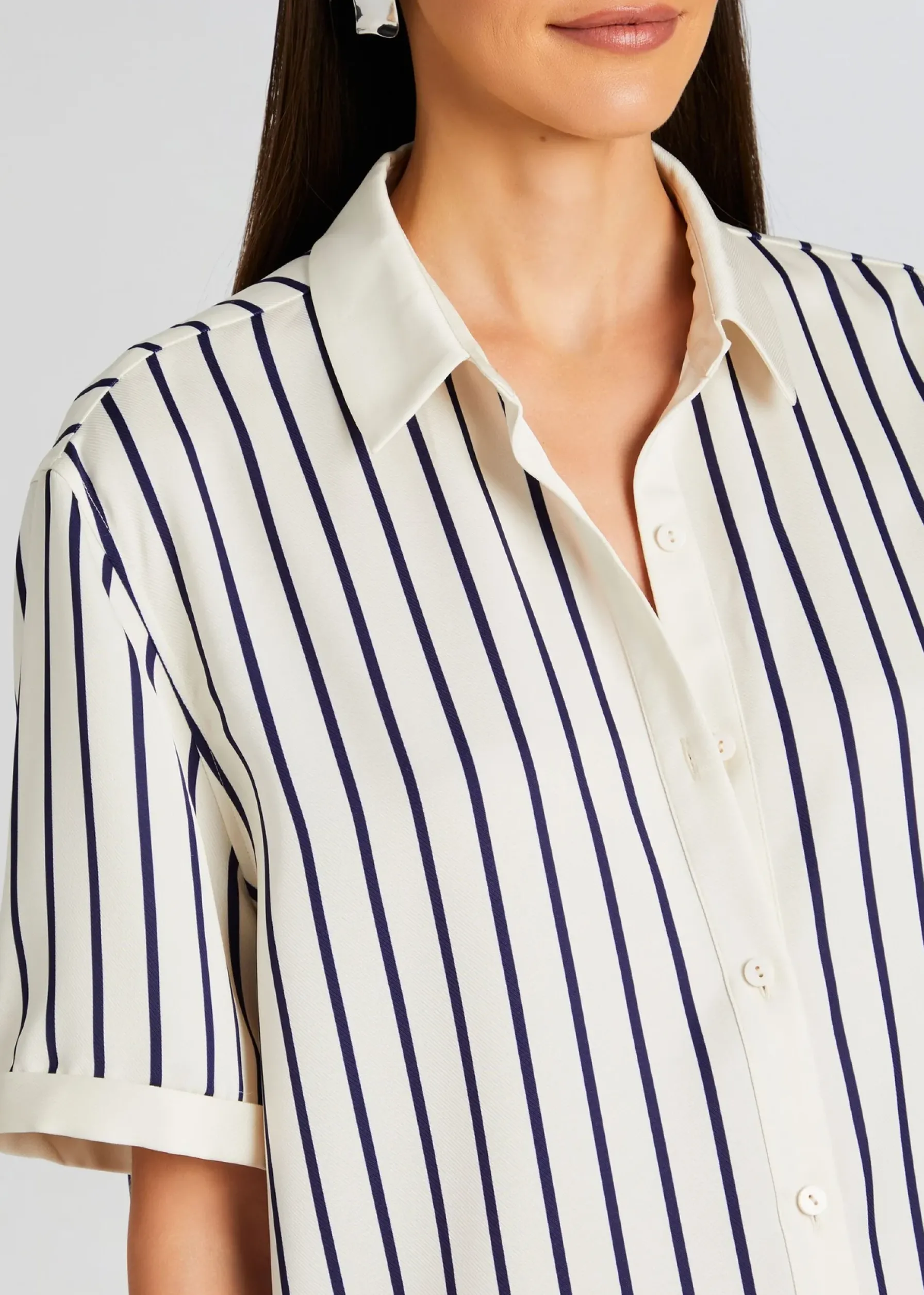 Retrofete Davey Blouse Navy/ Ivory Stripe Best Sale
