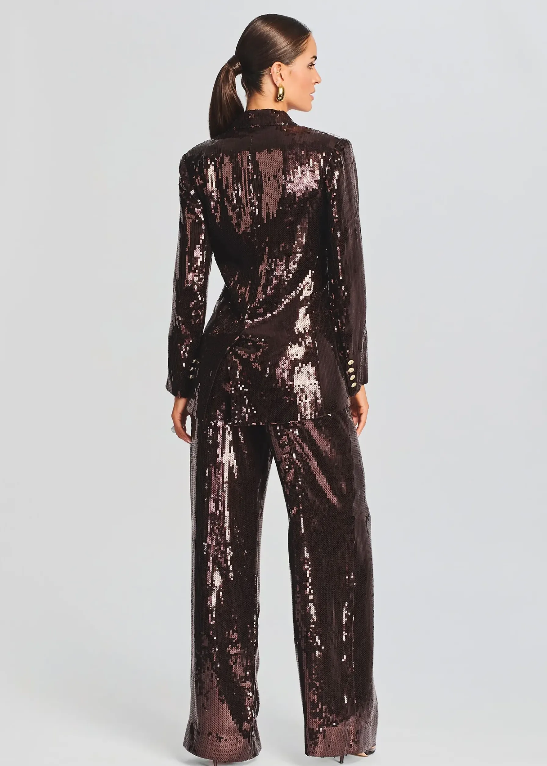 Retrofete Dawn Sequin Blazer Dark Chocolate Best Sale