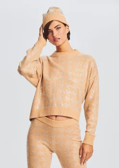 Retrofete Delilah Beanie Caramel/Silver Houndstooth Shop