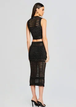 Retrofete Delma Knit Crochet Top Black/Gold Outlet