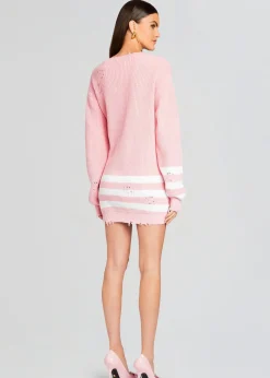 Retrofete Devin Sweater Baby Pink/White Store