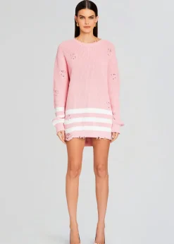 Retrofete Devin Sweater Baby Pink/White Flash Sale