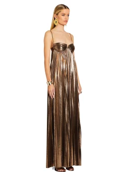 Retrofete Diana Dress Metallic Bronze New