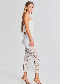Retrofete Eliza Lace Strapless Maxi Dress White Online