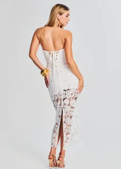 Retrofete Eliza Lace Strapless Maxi Dress White Online