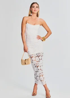 Retrofete Eliza Lace Strapless Maxi Dress White Best Sale